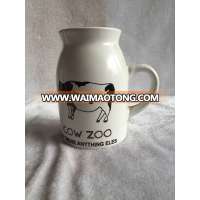 ceramic milk mug with milk cow pattern