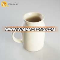 shaped cream ceramic mug for coffee and milk