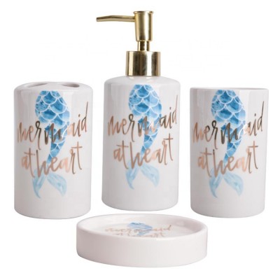 Mermaid Design 2020 Ceramic Bathroom Set for Hotel