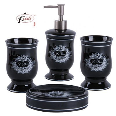 Black Color Ceramic Bathroom Set and Accessory