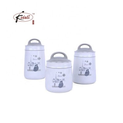 Three different sizes kitchen storage ceramic candy jar