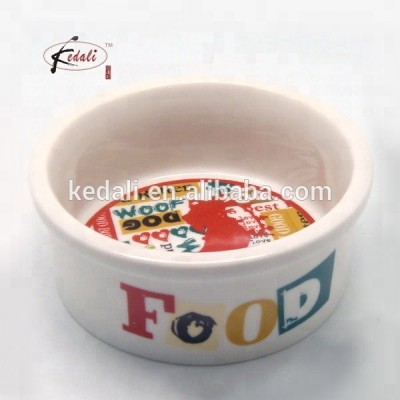 Chaozhou custom logo white porcelain per dog bowl