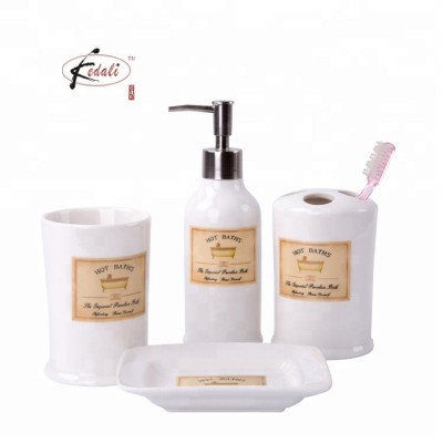 set of 4 ceramic bath accessories set